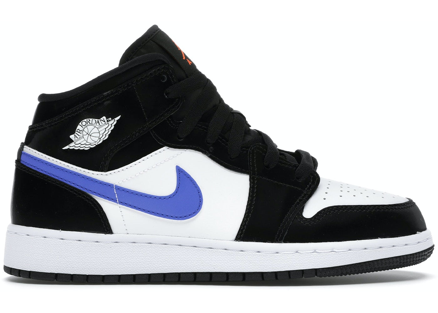 Sneakers WMNS NIKE AIR JORDAN 1 RETRO MID GS BLACK RACER - Blue White 554725-084