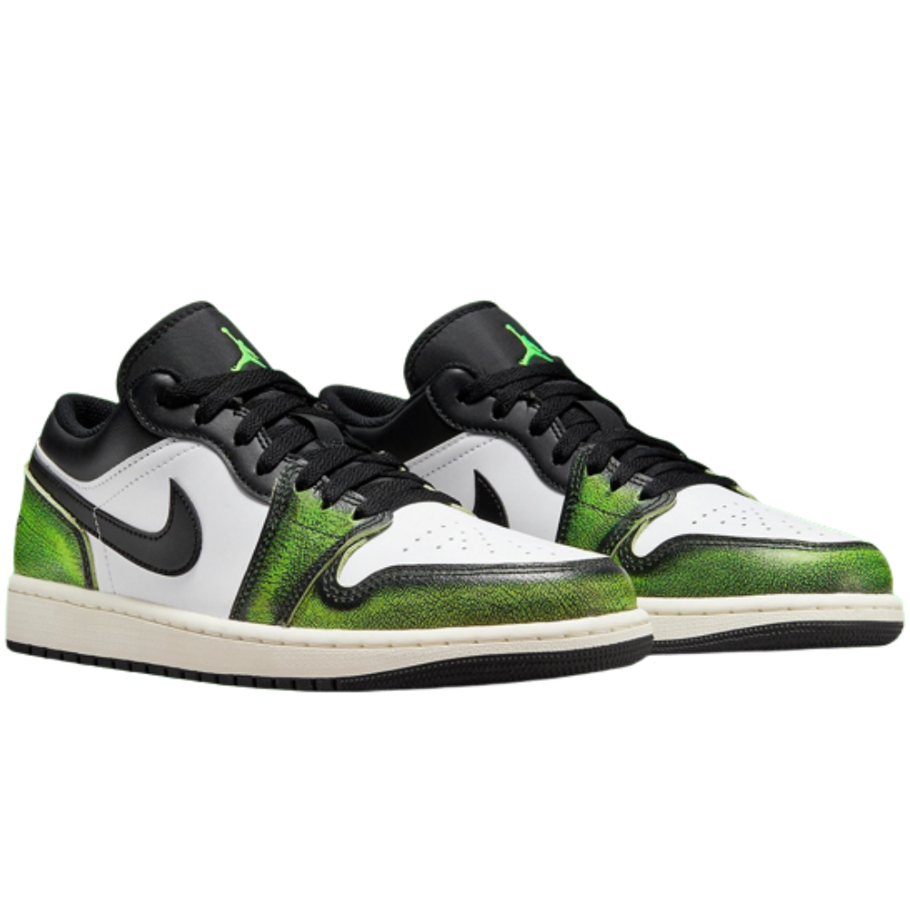 Sneakers WMNS Jordan 1 Low White Black Green (GS) - DO8244-003