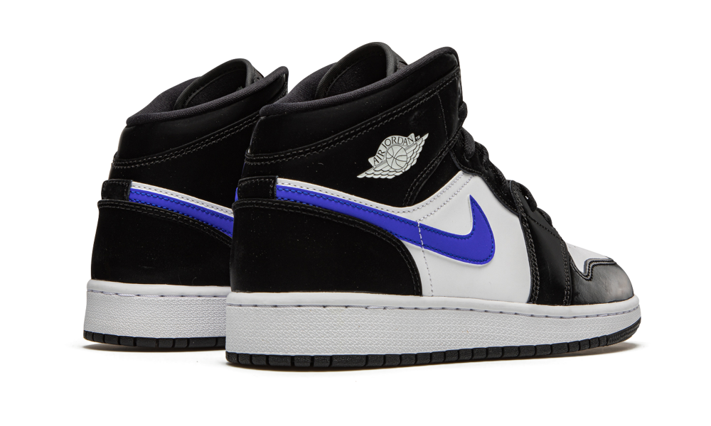 Sneakers WMNS NIKE AIR JORDAN 1 RETRO MID GS BLACK RACER - Blue White 554725-084