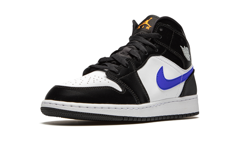Sneakers WMNS NIKE AIR JORDAN 1 RETRO MID GS BLACK RACER - Blue White 554725-084